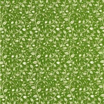 Toonbankrol cadeaupapier witte bladeren op groen met strepen persing, rollen van 50 meter, kies minimaal 4 artikelen in een assortimentsdoos.
 