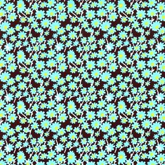 Toonbankrollen inpakpapier madeliefjes met mat bruine achtergrond op sterk wit papier.
 