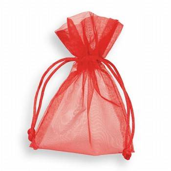 Organza cadeauzakje rood.
 