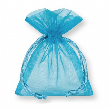 Organza geschenkzakje turquoise.
 